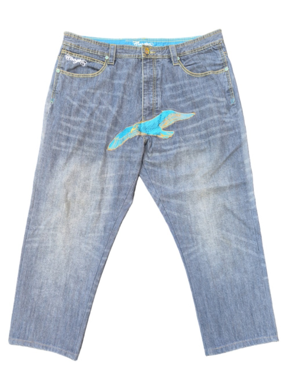 Mens Coogi Jeans 40x34 Light Wash Embroidered Detail